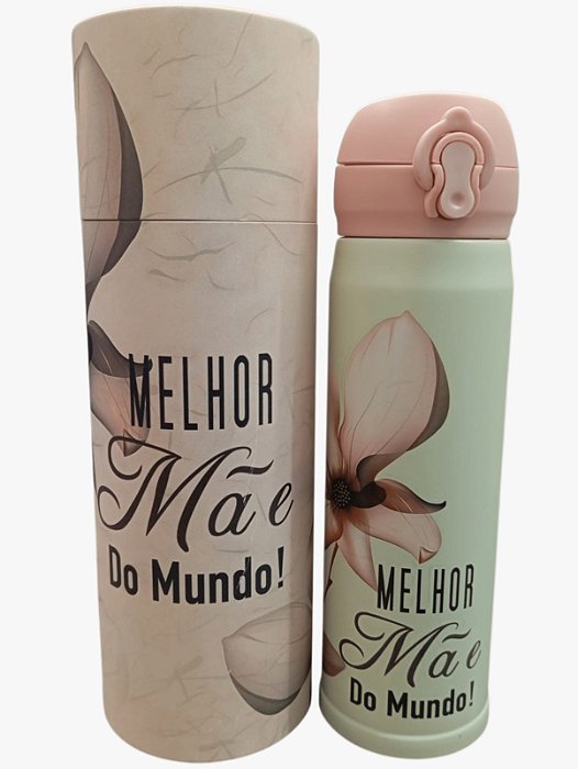 Garrafa Térmica Inox 400ml Dia das Mães