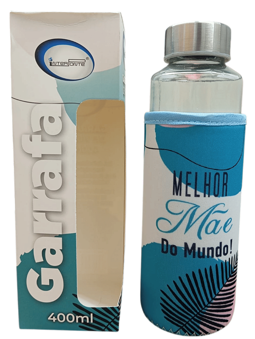 Garrafa de Vidro 400ml Dia das Mães