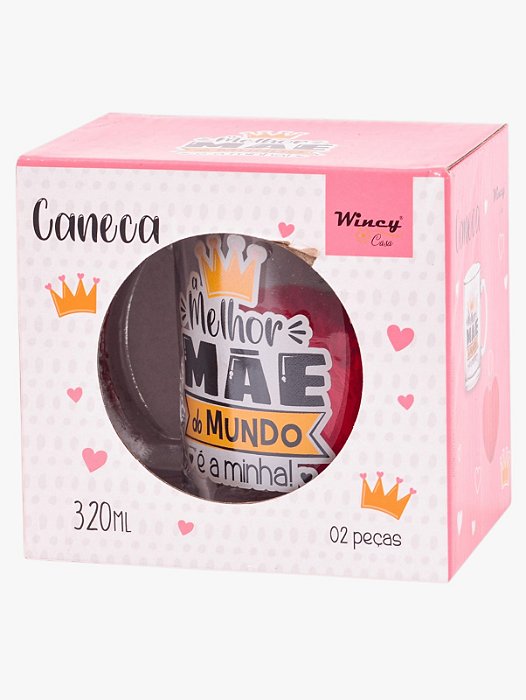 Caneca de Vidro Mãe com Chaveiro
