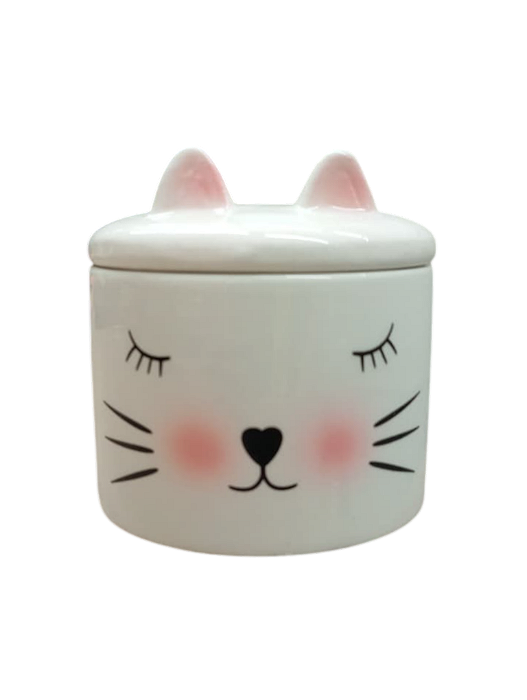 Enfeite gato porcelana