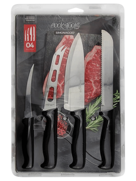 Kit Faca 4pcs Cook Preto Simonaggio