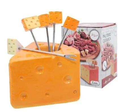 Petisqueira Palitos Garfinhos Formato de Queijo Para Petisco