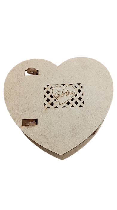 Caixa Coração Pequena MDF Dia dos Namorados