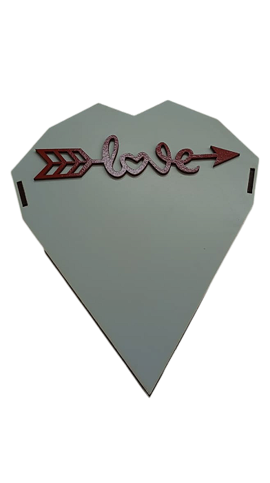 Caixa Formato Coração MDF