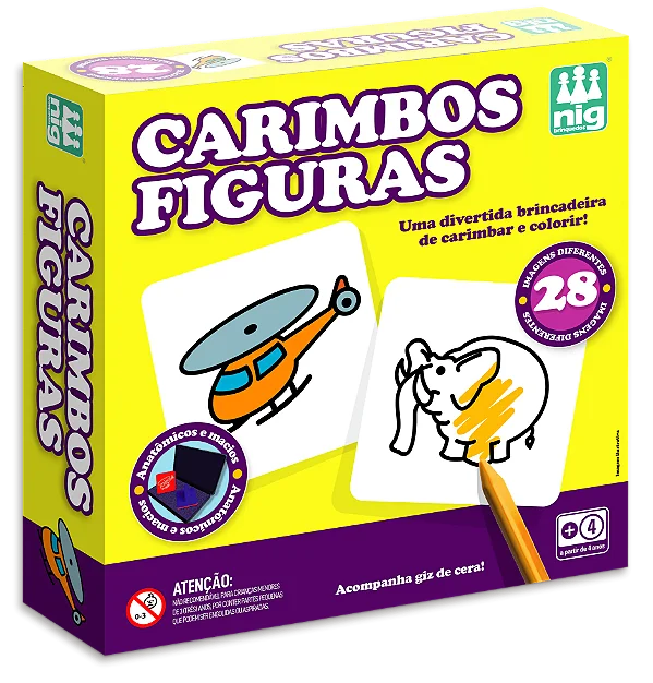 Carimbos Figuras 28 Peças Nig Infantil Criativo