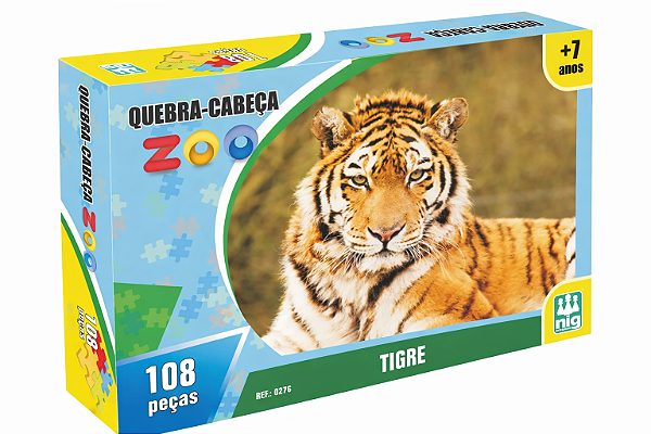 Quebra Cabeça Zoo Tigre Nig