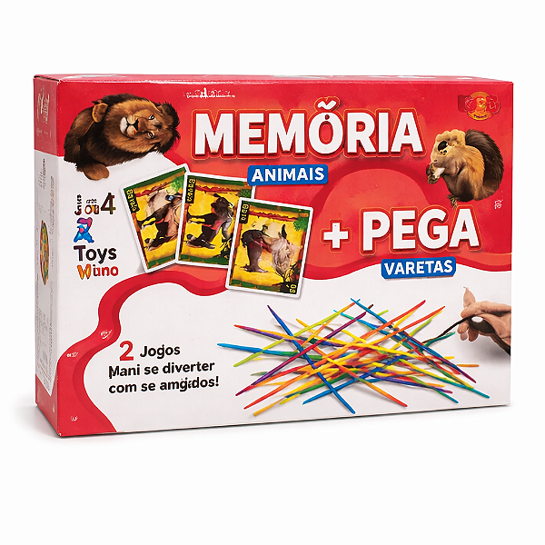 Jogo Pega Vareta e Memória Minitoys 2 em 1