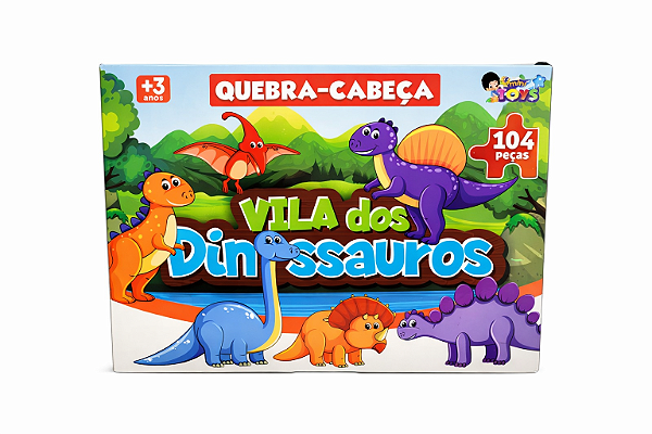 Quebra-cabeça Vila dos Dinossauros 104 peças