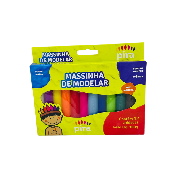 Massa de Modelar 12 cores Piratininga