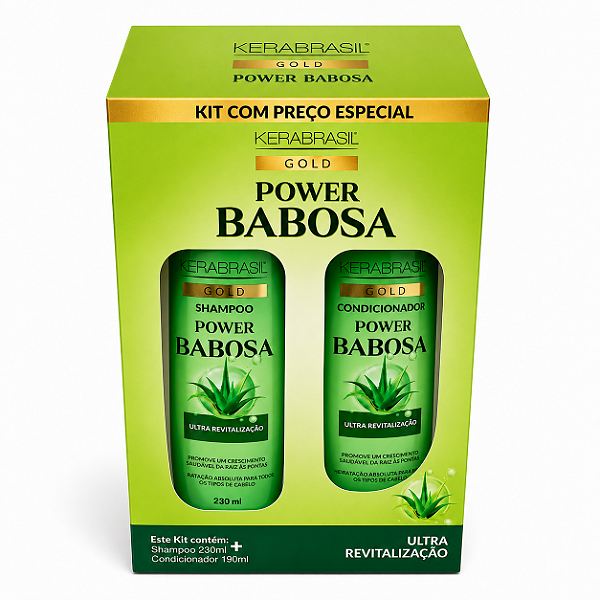 Kit Shampoo/Condicionador Power Babosa Kerabrasil Vidallife