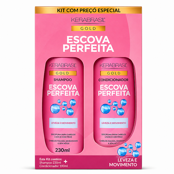 Kit Shampoo/Condicionador Escova Perfeita Kerabrasil Vidallif