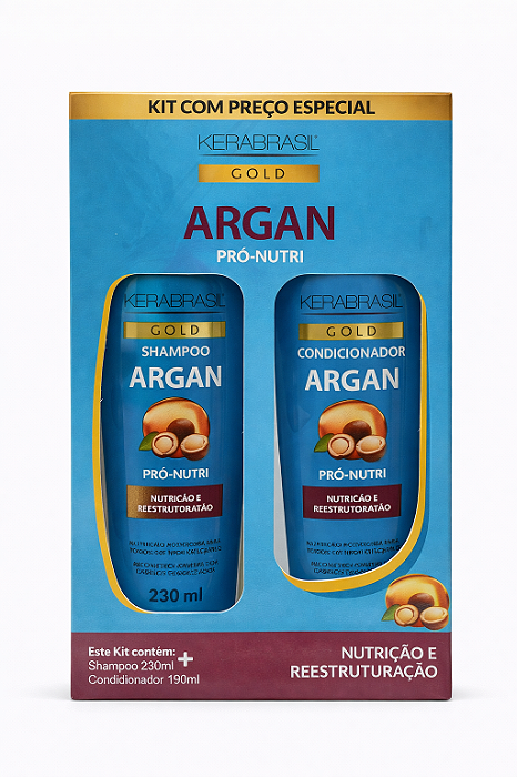 Kit Shampoo/Condicionador Argan Kerabrasil Vidallife