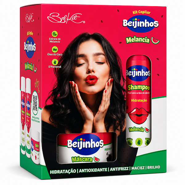 Kit Capilar 3 Peças Beijinhos Melancia Belkit