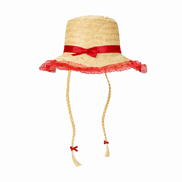 Chapéu de Palha Renda/trança