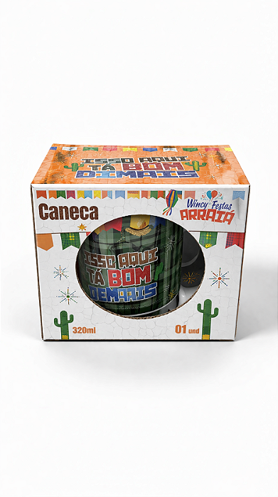 Caneca Vidro Frase Junina