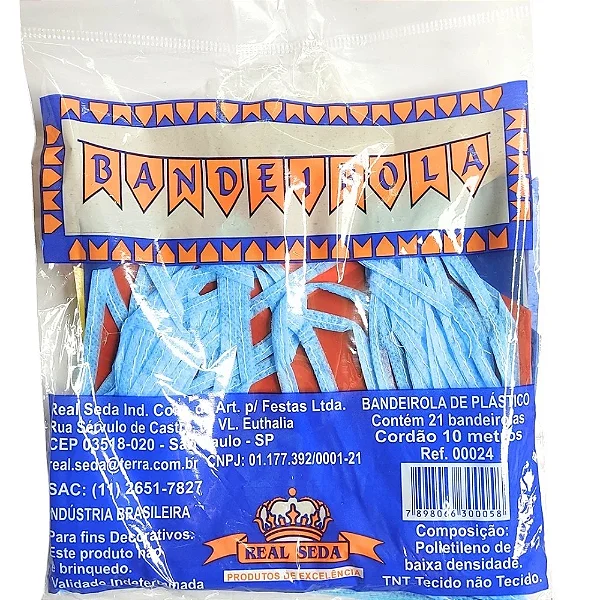 Bandeirinha Junina 10M Plástico Real Seda