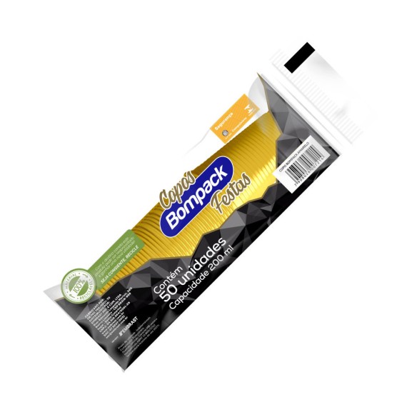 Copo Plástico Colorido 200ml C/50 Bompack