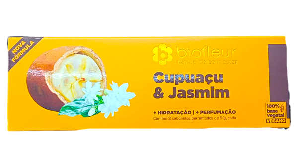 Sabonete 3pcs Barra 90g Cupuacu E Jasmim Biofleur