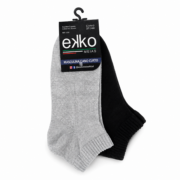 Kit Meia 3 Peças Masculina Cano Curto