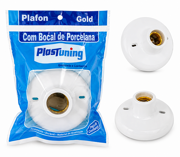 Plafon Branco com Bocal de Porcelana