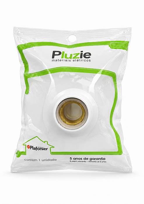 Plafon Branco com Bocal de Porcelana Pluzie
