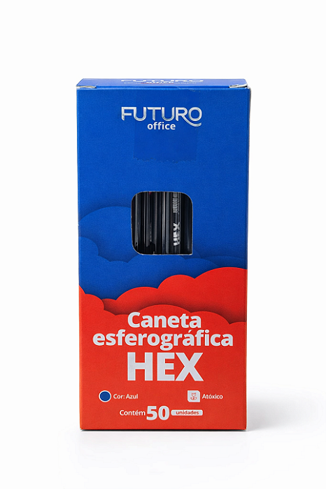 Caneta Esferográfica Azul Caixa com 50 Unidades