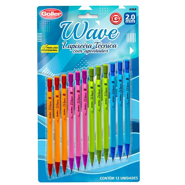 Lapiseira 12 Peças 0,7mm Wave