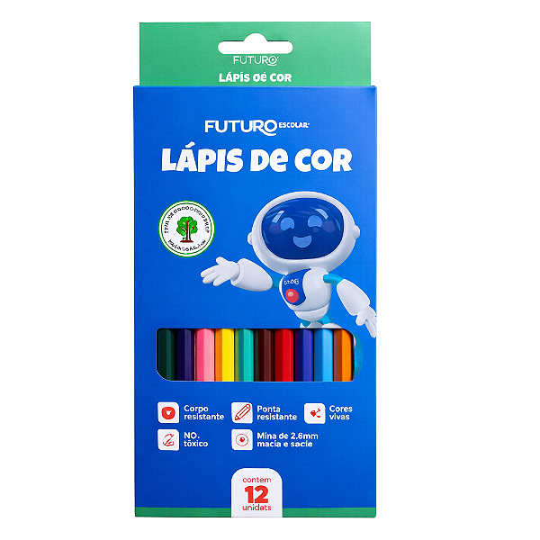 Lápis 12 Cores Sextavado Futuro