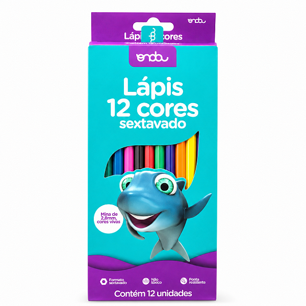 Lápis 12 Cores Sextavado Onda