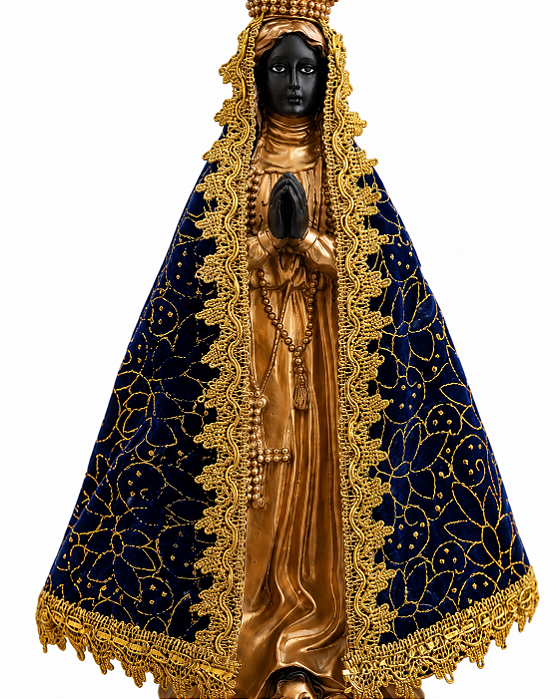 Nossa Senhora Aparecida 45cm C/ Manto De Tecido