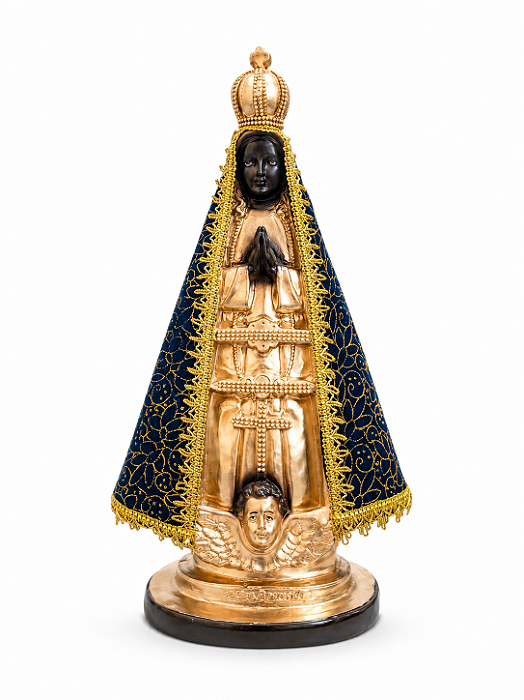 Nossa Senhora Aparecida 48cm Strass Com Manto De Tecido