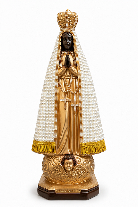 Imagem Nossa Senhora Aparecida Com Pérolas 64cm