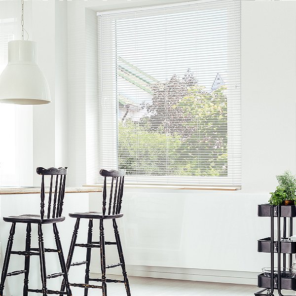 Persiana Horizontal PVC 25mm 140x130 cm Branca – Linha OFF 25