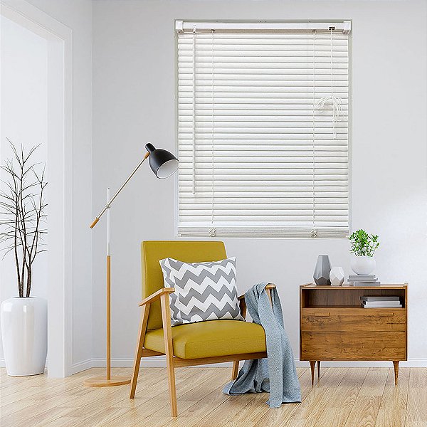 Persiana Horizontal PVC 25mm 100x160 cm Branca – Linha Premier