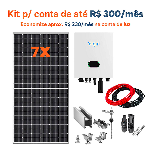 Kit de Energia Solar 4,34 Kwp Inversor Elgin C/fibromadeira
