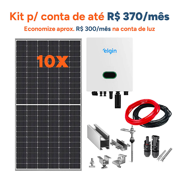 Kit de Energia Solar 6,20 Kwp Inversor Elgin C/fibromadeira