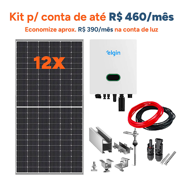 Kit de Energia Solar 7,44 Kwp Inversor Elgin C/fibromadeira