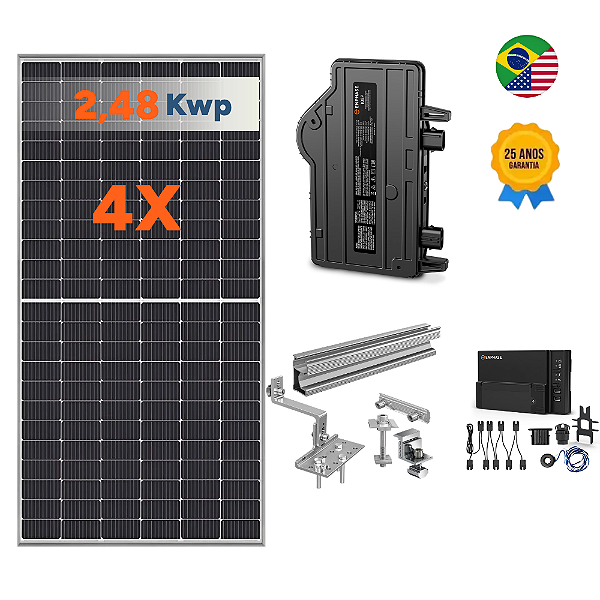 Kit Energia Solar On Grid Micro Invers Enphase Iq8p 2,48 Kwp