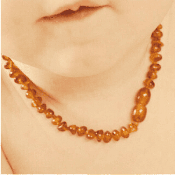 Colar Bebê Infantil Âmbar Báltico - Mel Polido 33cm