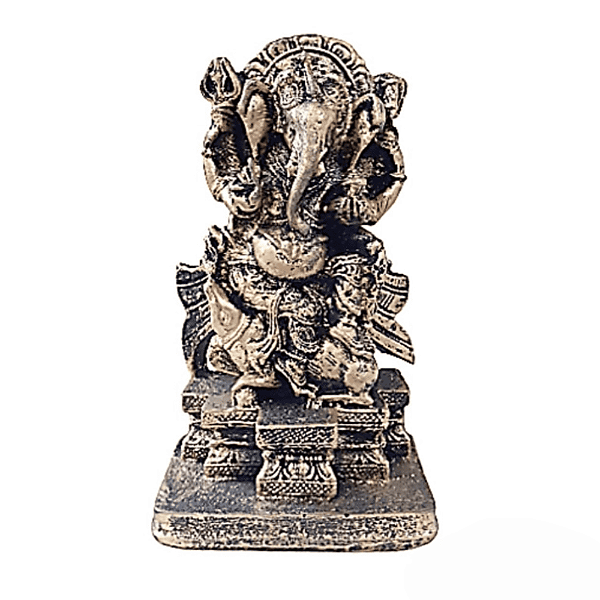 Estátua de Ganesha no Trono - Deus da Fortuna