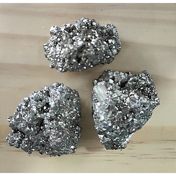 Kit com 3 Mini Piritas - Pedra da Prosperidade e do Sucesso