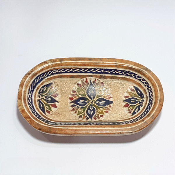 Saboneteira Pedra Sabão Bordada Nude | Acessórios Banheiro