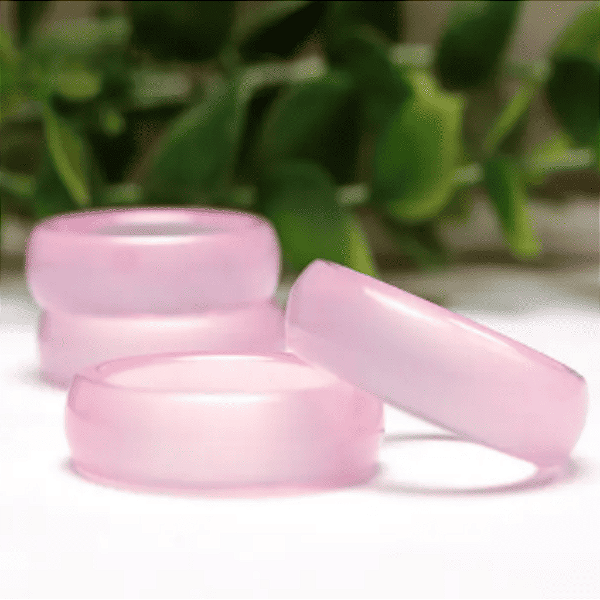 Aliança Pedra Ágata Rosa Natural - Amor-próprio