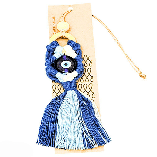 Adorno Artesanal Macramê Olho Grego