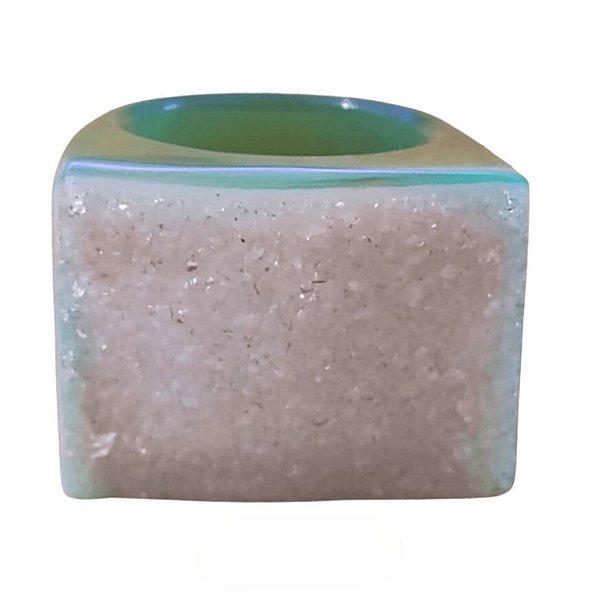 Anelão de Ágata Verde com Drusa Natural - Cura, Saúde, Harmonia