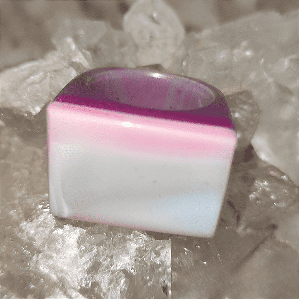 Anelão Pedra Ágata Rosa - Compreensão e Harmonia