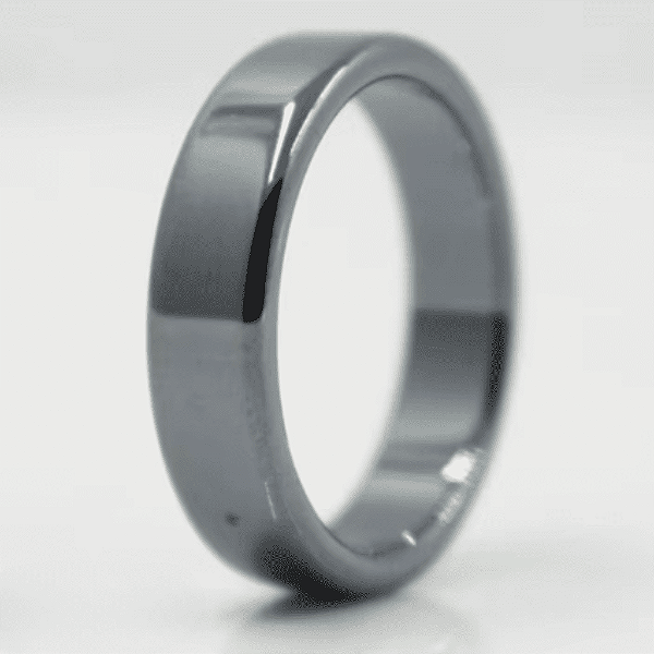 Aliança Hematita Natural e Rainbow