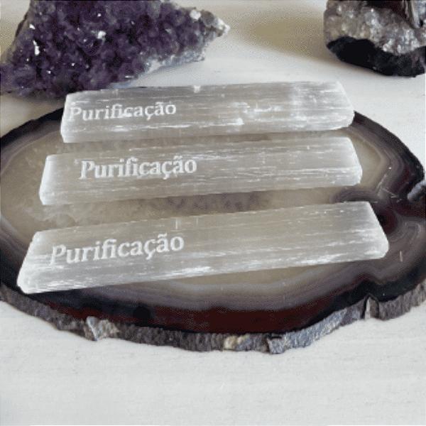 Placa de Selenita Retangular para Purificação