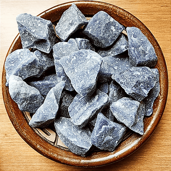 Quartzo Azul Bruto e Rolado - Calma e Clareza Mental