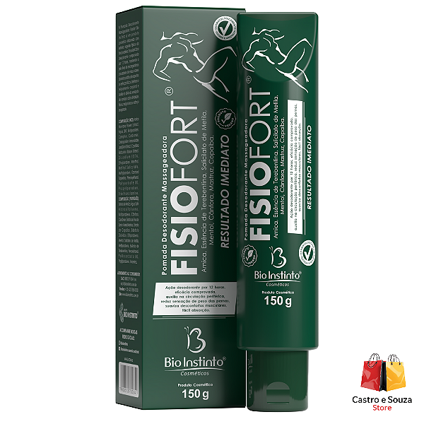 Pomada Massageadora Fisiofort Tradicional 150g | Textura Suave | Rápida Absorção | Original Bio Instinto